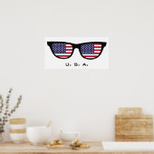 U.S. A. Shades aangepaste tekst en kleuren poster (Keuken)