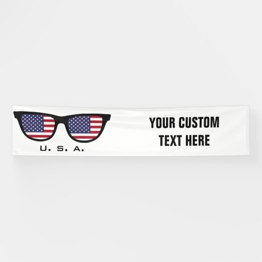 U.S. A. Shades aangepaste tekst & kleurenbanner Spandoek (Horizontaal)