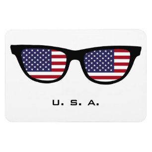 U.S.A. Shades aangepaste tekst & kleurenmagneet Magneet