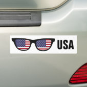 U.S. A. Shades douanetekst & kleur bumpersticker (Op auto)
