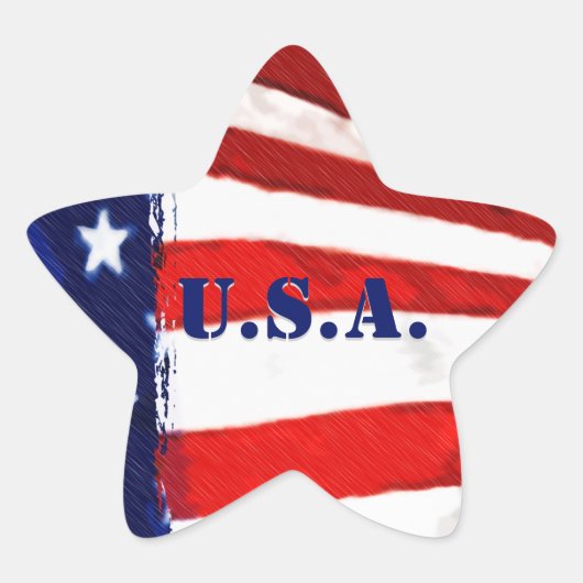 U.S.A. Star Shape Vlag Stickers (Voorkant)