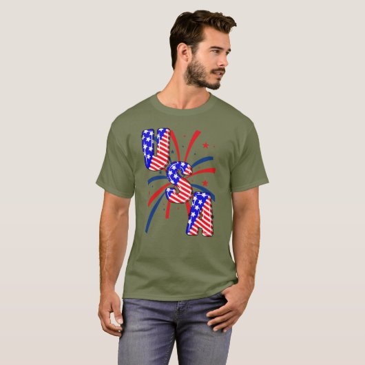 U.S.A. Starburst T-shirt (Voorkant volledig)
