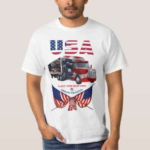 U.S.A. Truck - Patriottische Trucker gepersonalise T-shirt