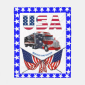 U.S.A. Truck - Patriottische Trucker Gift Deken (Voorkant)