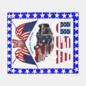 U.S.A. Truck - Patriottische Trucker Gift Deken (Voorkant (Horizontaal))