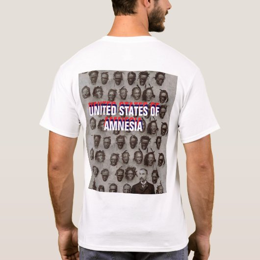 U S AMNESIA W COLLECTIE Mannen Basic T-shirt (Achterkant)