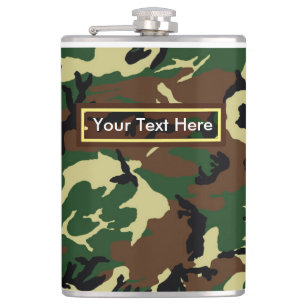 U.S. Army Woodland Camouflage 6 oz of 8 oz Heupfles