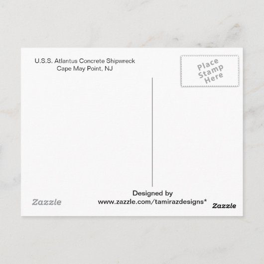 U.S. Atlantus Ship, New Jersey Briefkaart (Achterkant)