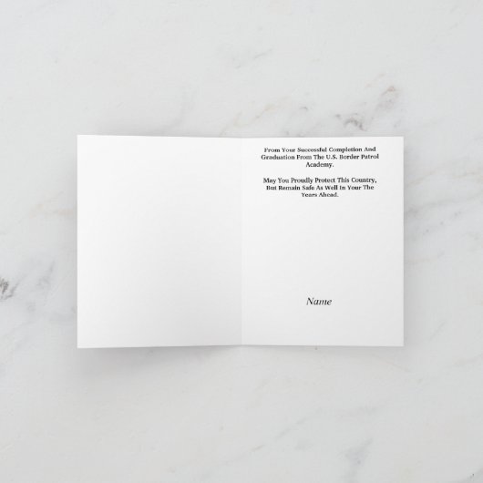 U.S. Border Patrol Academy Graduation Card Kaart (Binnen)