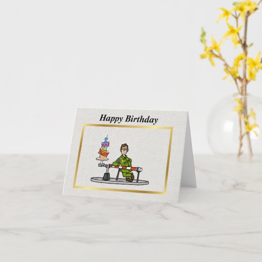 U.S. Border Patrol Agent bij Barrier Birthday Card Kaart (Gele Bloem)