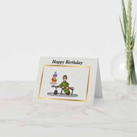 U.S. Border Patrol Agent bij Barrier Birthday Card Kaart (Voorkant)