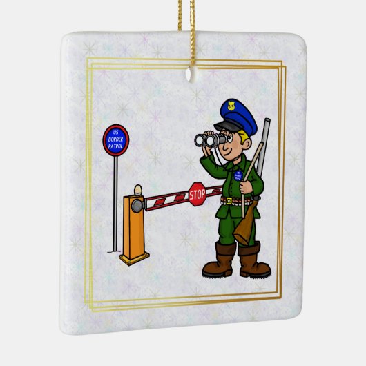 U.S. Border Patrol Agent met Binocles Ornament (Rechts)