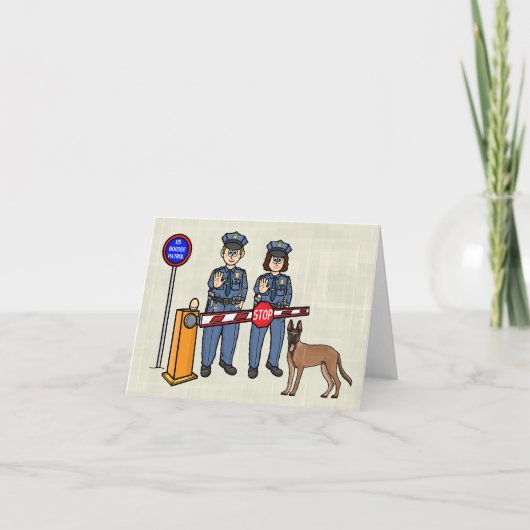 U.S. Border Patrol Agents en Dog Bedankt Card Kaart (Voorkant)