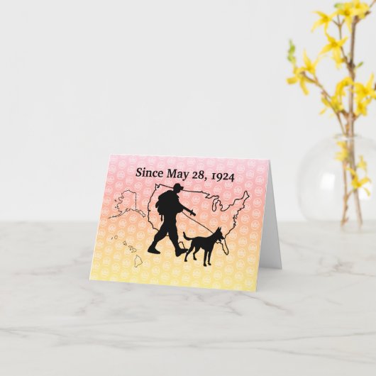 U.S. Border Patrol Day Card - Agent and Dog Kaart (Gele Bloem)