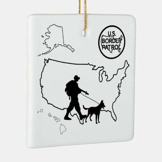U.S. Border Patrol Silhouette kerstversiering Keramisch Ornament (Rechts)