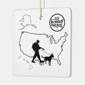 U.S. Border Patrol Silhouette kerstversiering Keramisch Ornament (Links)