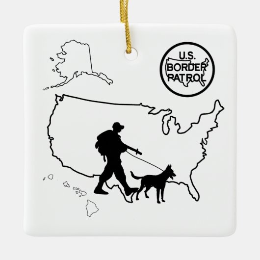 U.S. Border Patrol Silhouette kerstversiering Keramisch Ornament (Voorkant)
