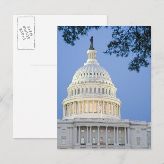 U.S. Capitol bij schemering, Washington D.C. (Dist Briefkaart (Voorkant / Achterkant)
