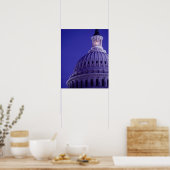 U.S. Capitol bij zonsondergang met licht in koepel Poster (Keuken)