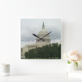 U.S. Capitol Building met bewolkte luchten Vierkante Klok (Huis)