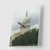 U.S. Capitol Building met bewolkte luchten Vierkante Klok (Hoek)