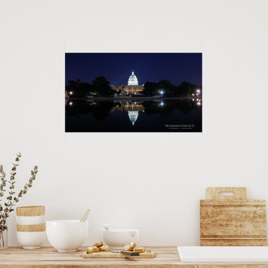U.S. Capitol - Night Poster (Keuken)
