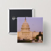 U.S. Capitol, Washington D.C. (District of Vierkante Button 5,1 Cm (Voorkant /achterkant)