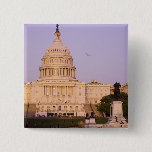 U.S. Capitol, Washington D.C. (District of Vierkante Button 5,1 Cm (Voorkant)