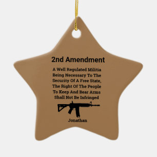 U S constitutioneel recht op Beer van wapens 2e wi Keramisch Ornament