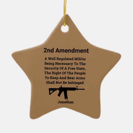 U S constitutioneel recht op Beer van wapens 2e wi Keramisch Ornament (Voorkant)