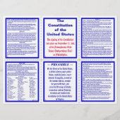 U.S. Constitutionele Pocket Pamphlet / Bladwijzer Flyer (Voorkant)