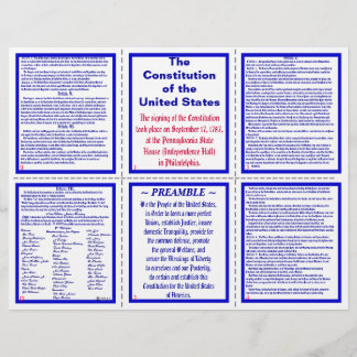 U.S. Constitutionele Pocket Pamphlet / Bladwijzer Flyer