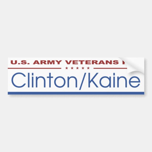 U.S. De Veteranen van het leger voor Clinton/Kaine Bumpersticker (Voorkant)