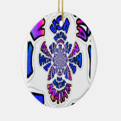 U.S. Een prachtig design van verbluffende tekstcit Keramisch Ornament (Rechts)