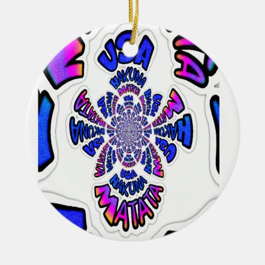 U.S. Een prachtig design van verbluffende tekstcit Keramisch Ornament (Voorkant)