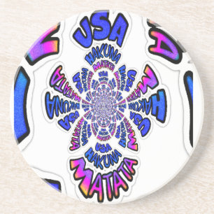 U.S. Een prachtig design van verbluffende tekstcit Zandsteen Onderzetter