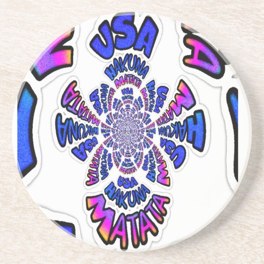 U.S. Een prachtig design van verbluffende tekstcit Zandsteen Onderzetter (Voorkant)