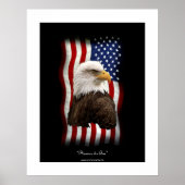 U.S. Flag & Bald Eagle Patriotic Poster Print (Voorkant)