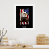 U.S. Flag & Bald Eagle Patriotic Poster Print (Keuken)