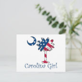 U.S. Flag Carolina Girl Briefkaart (Staand voorkant)