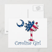 U.S. Flag Carolina Girl Briefkaart (Voorkant / Achterkant)