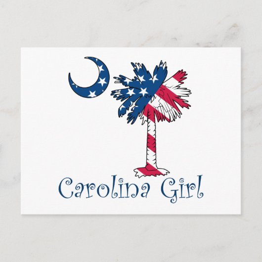U.S. Flag Carolina Girl Briefkaart (Voorkant)