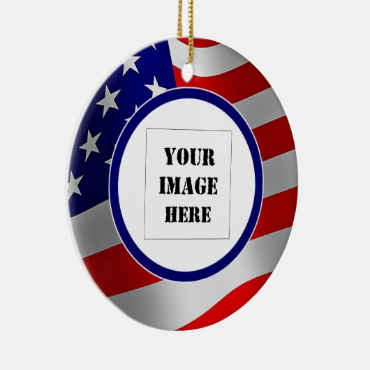 U.S. Flag Custom Photo Ornament (Rechts)