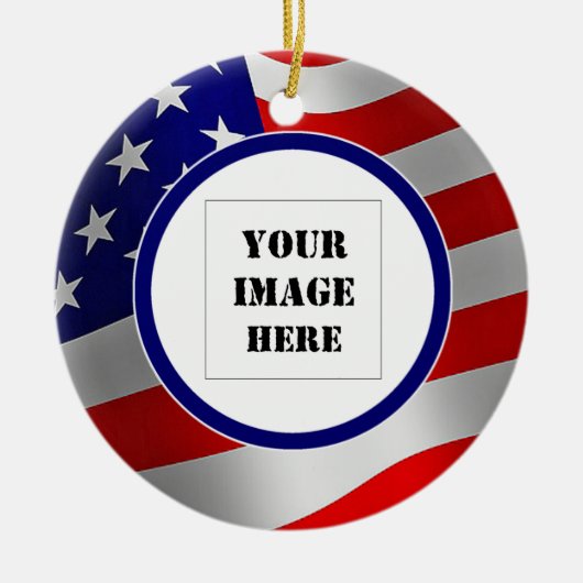 U.S. Flag Custom Photo Ornament (Voorkant)