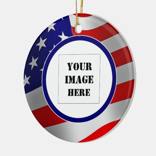 U.S. Flag Custom Photo Ornament (Links)