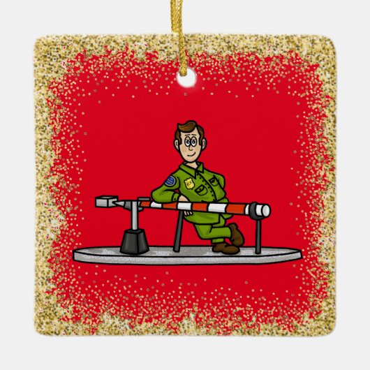 U.S. grenspatrouille aan de grens kerstversiering Keramisch Ornament (Voorkant)