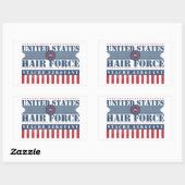 U.S. Hair Force Stache Sergeant Rechthoekige Sticker (Vel)