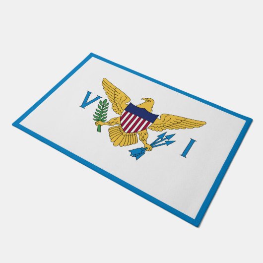 U.S Maagdeneilanden Vlag huis mat, patriottisch VS Deurmat (Schuin)