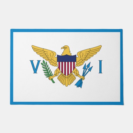 U.S Maagdeneilanden Vlag huis mat, patriottisch VS Deurmat (Voorkant)