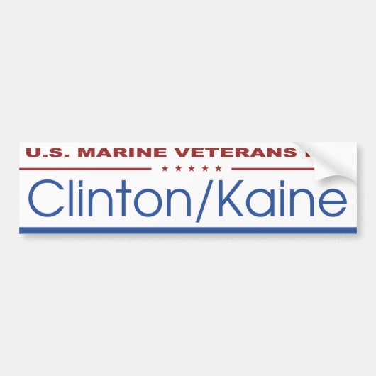 U.S. Marine Veterans for Clinton/Kaine Sticker (Voorkant)